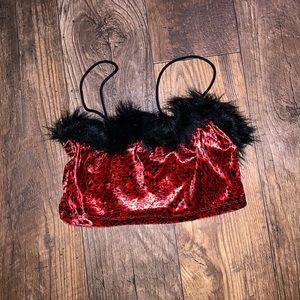 Leopard Velvet Fur Top